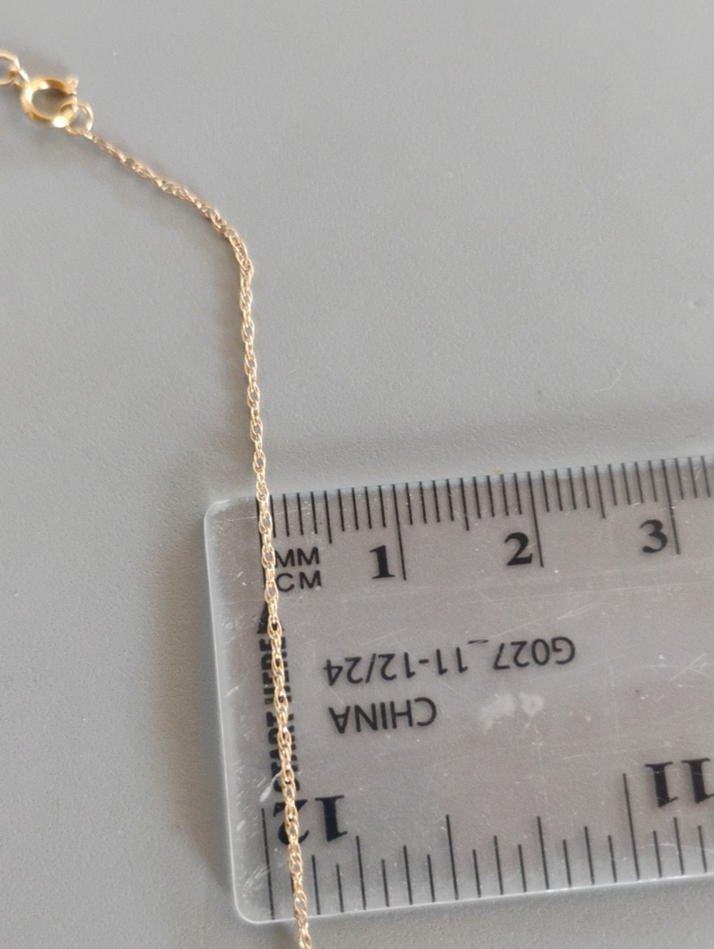 Rope Chain 14 K Gold Necklace Spring Ring - Picture 4 of 11